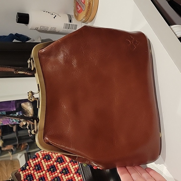 Mint Top handle purse Patricia Nash Leather Laureana Beaded Frame - Picture 10 of 10